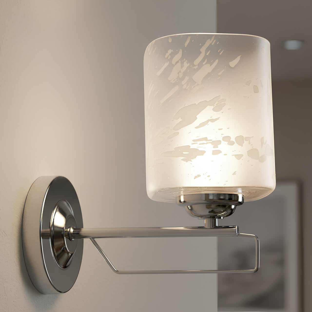 Бра Valeso с металлическим каркасом под одну лампу Е27 Хром (B-7364F/1)