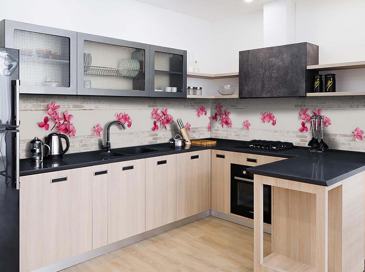 Кухонный фартук Кирпичная кладка из самоклеющейся виниловой пленки 60х300 см Розовый Кухонный фартук Кирпичная кладка из самоклеющейся виниловой пленки 60х300 см Розовый