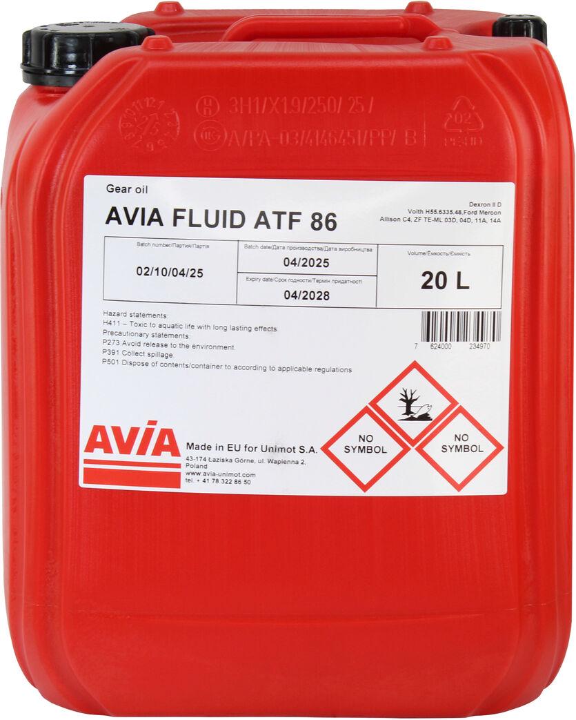 Трансмиссионное масло ATF AVIA Dextron II D 20 л (FLUID ATF 86)