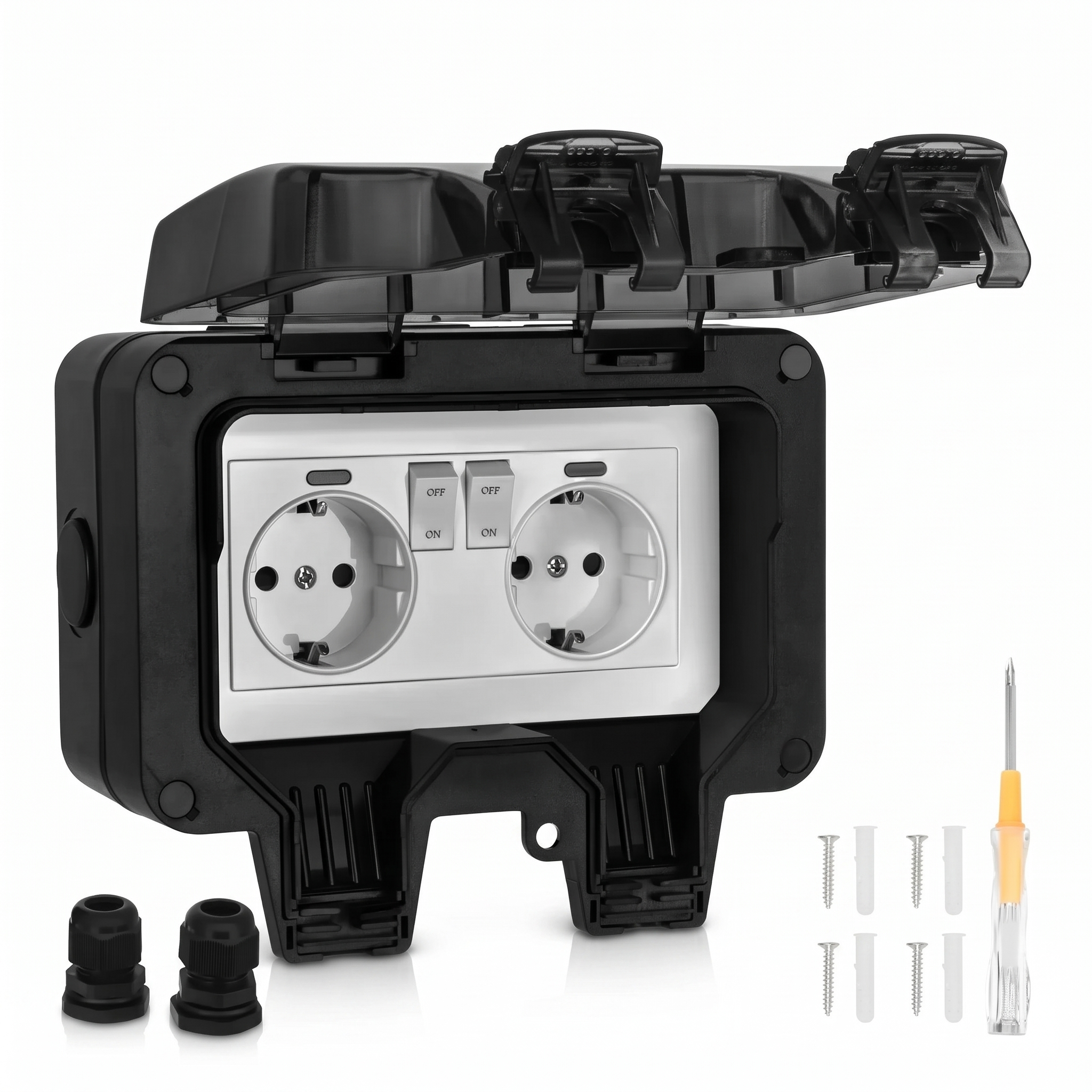 Розетка вулична Izoxis 27730 подвійна водонепроникна IP66 (5095bf-3169920883)