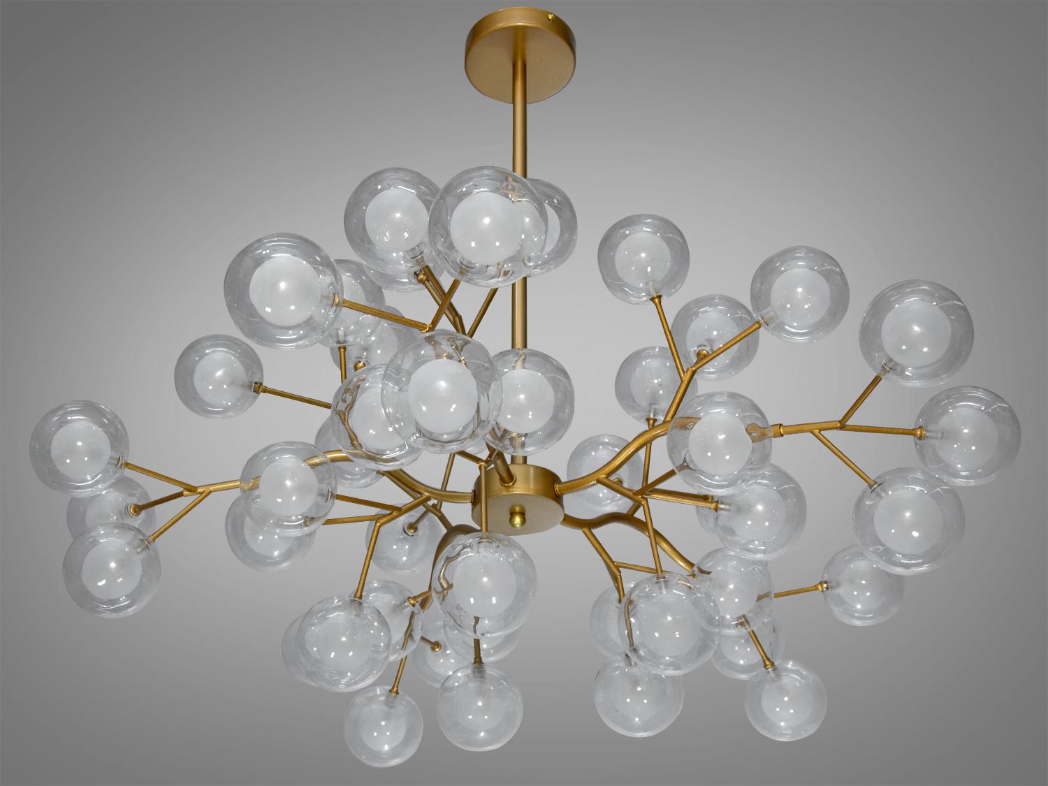 Люстра подвесная Светлячок 45 ламп Золотой сатин (886-45B GD) - фото 2 Люстра подвесная Светлячок 45 ламп Золотой сатин (886-45B GD) - фото 2