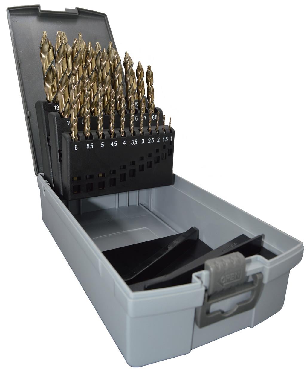 Набор сверл для металла PROFITOOL HSSE-Co STEP-TEC DIN 338 RN 1-13 мм 25 шт. (48022)