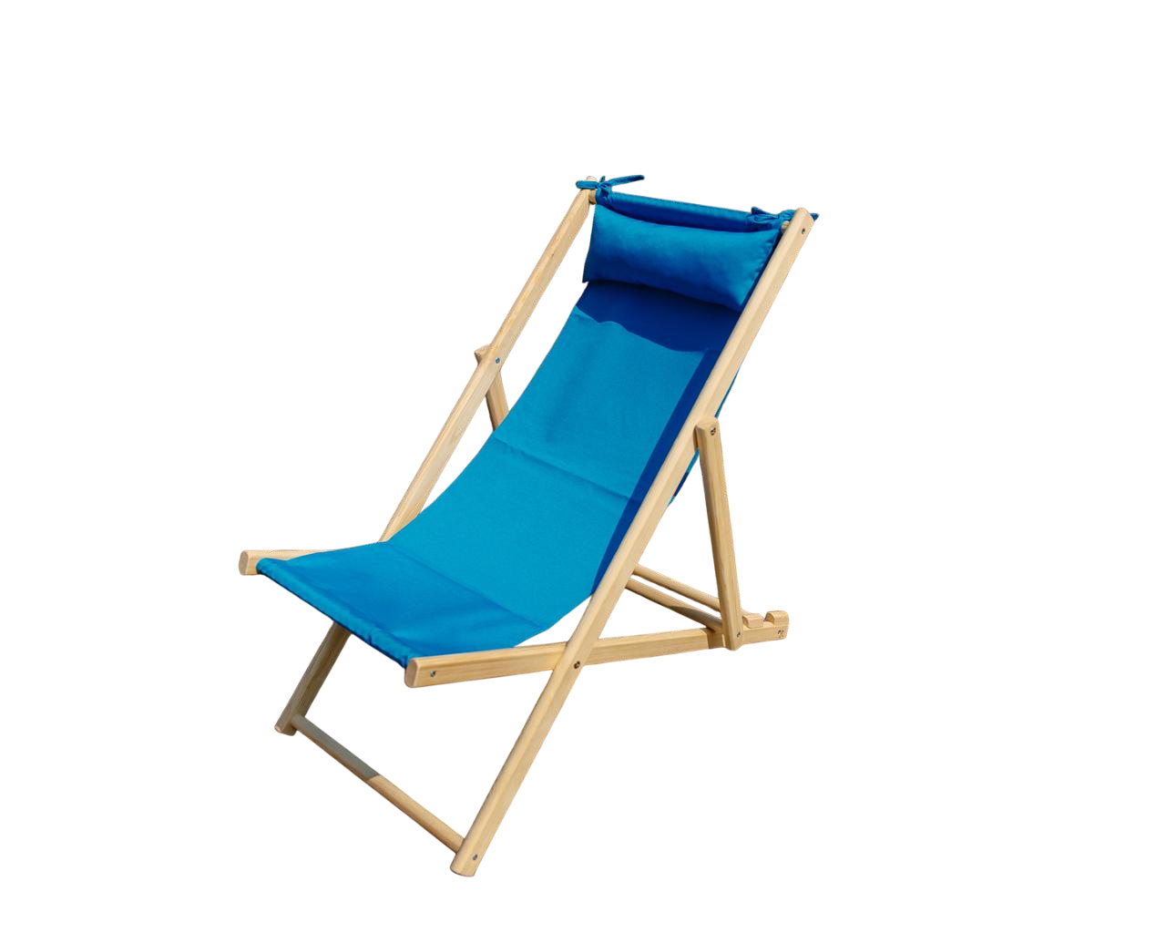 Шезлонг для дачи тканевый XRmaster с подушкой Голубой (0001494)