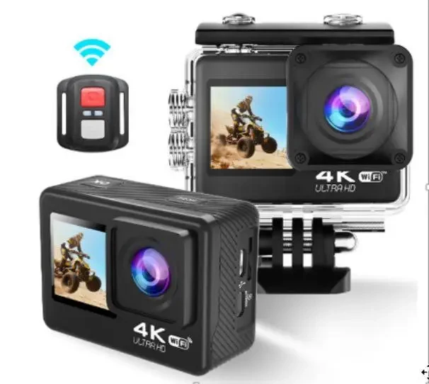 Экшн-камера спортивная Q80 с двумя дисплеями и пультом (9464) - фото 4