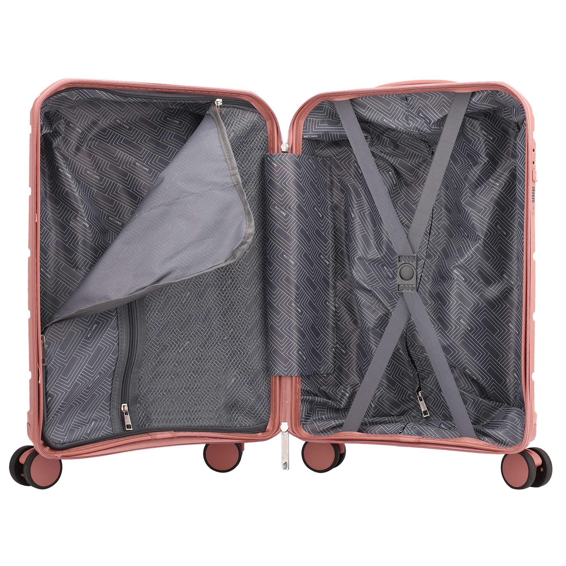 Чемодан малый ручная кладь SEMI LINE 20" Polypropylene S Pink (T5836-1) - фото 6 Чемодан малый ручная кладь SEMI LINE 20" Polypropylene S Pink (T5836-1) - фото 6