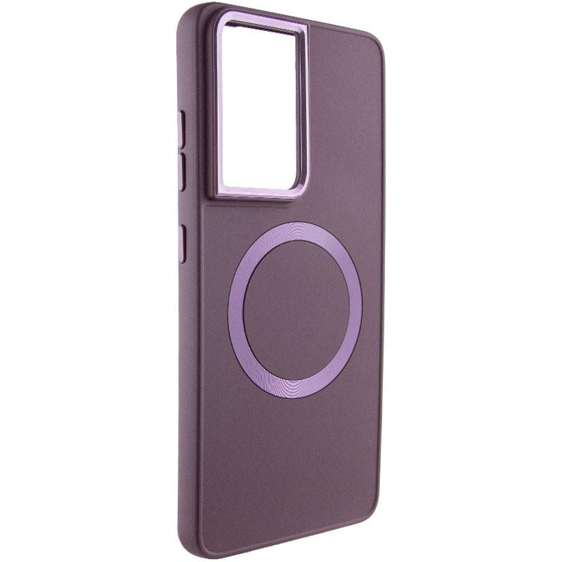 Протиударний TPU Чохол Bonbon Metal Style with MagSafe для Samsung Galaxy S22 Ultra Бордовий / Plum - фото 1