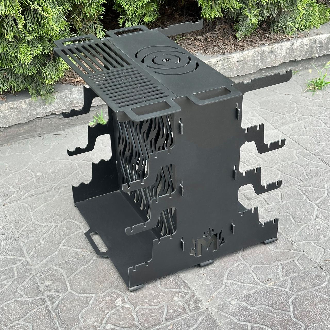 Мангал вертикальний Metalzavod Медея на 6 шампурів 3 мм/39,7х47,2х45,5 см (MVR6-3)