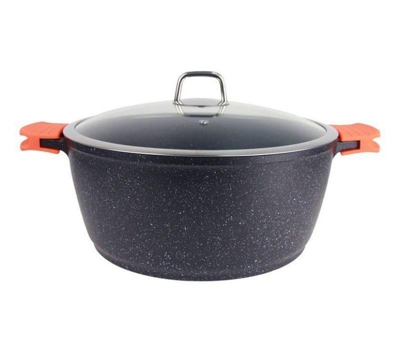 Кастрюля Bohmann индукция мраморное покрытие металлические ручки силиконовые накладки 5 л 26 см (3565e787)