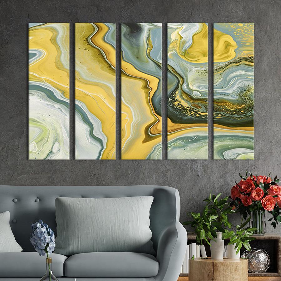 Модульная картина из 5 частей Мрамор с необычным узором 132x80 см (55-51)