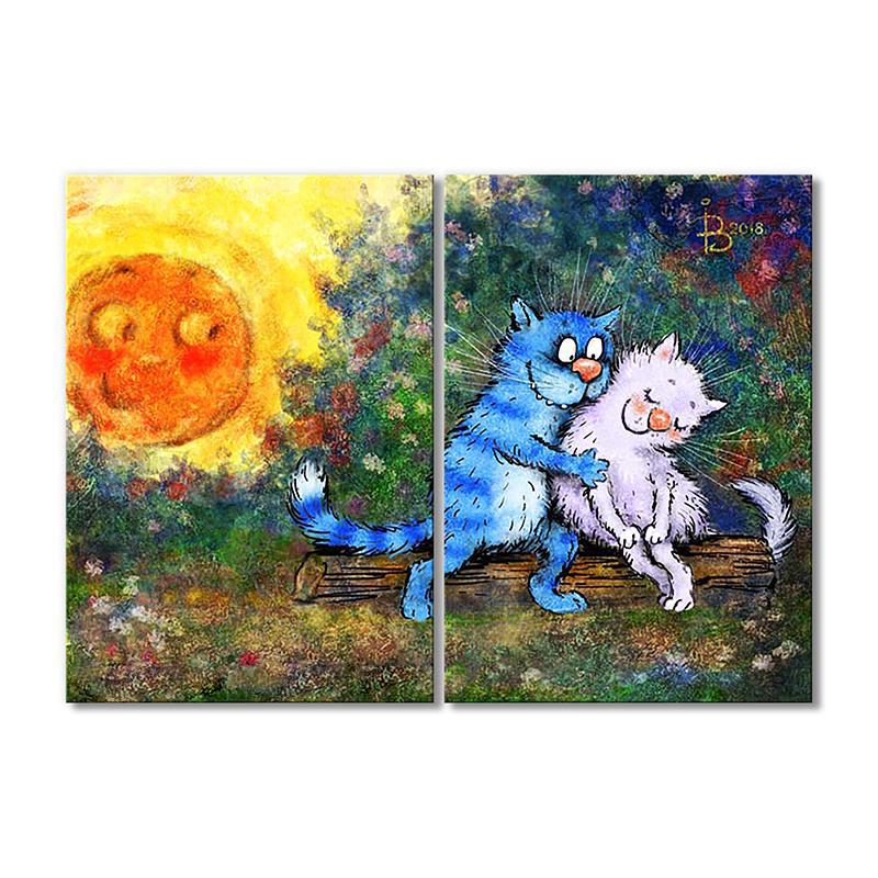 Модульная картина Свидание на закате 2 модуля 90x135 см