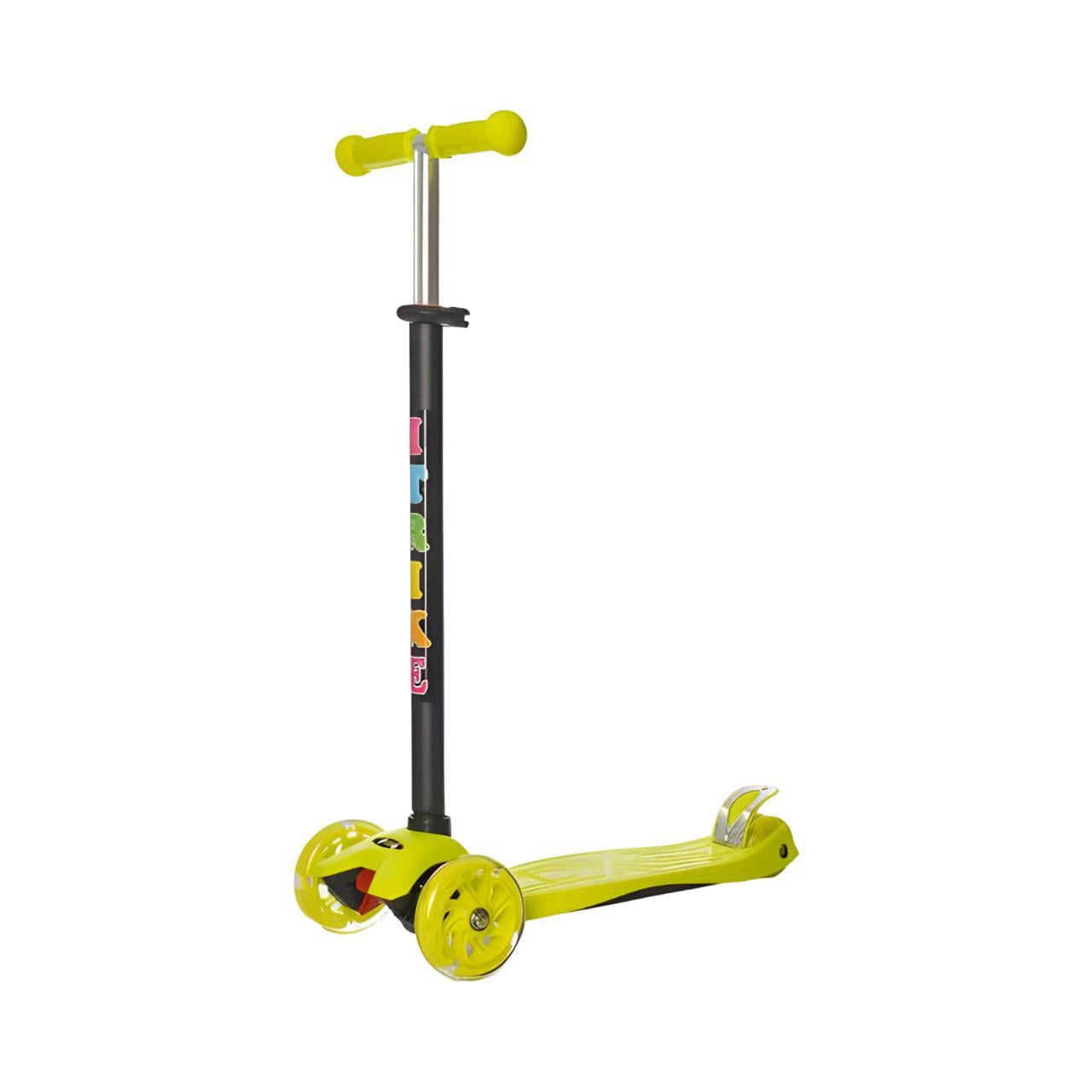 Самокат JR 3-003-GR1 трехколесный складной с подсветкой колес Зеленый (24686979)