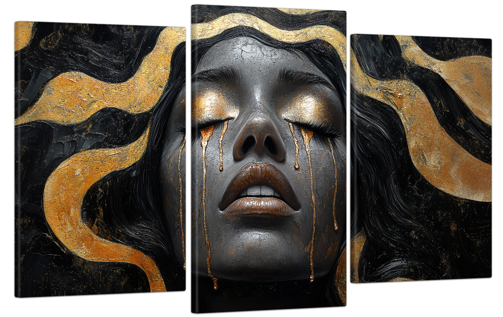 Картина на холсте МАКО золотые слезы 53x100 см (MK30559)