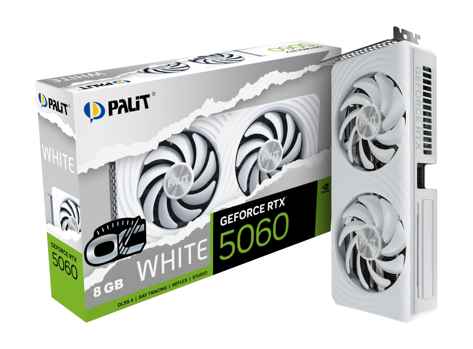Видеокарта RTX 5060 8GB GDDR7 White OC Palit (NE75060U19P1-GB2063M)