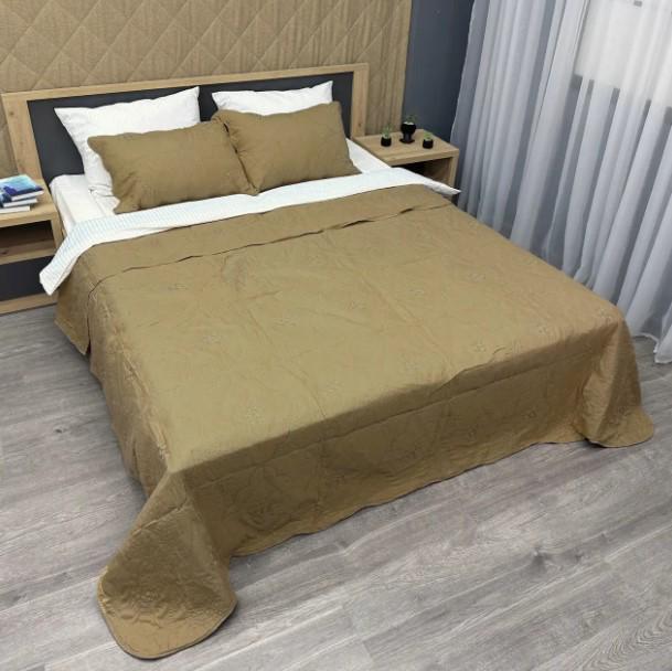 Покрывало стеганое Expo Trade 220х220 см/наволочки 50х70 см Горчичный (85-161)