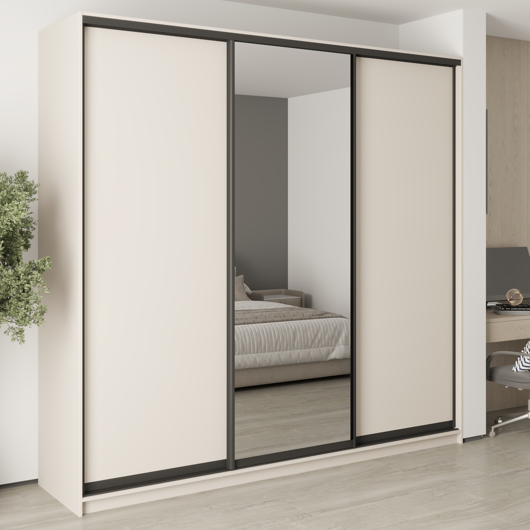 Шкаф-купе трехдверный Mebel Star Комбо BG MBS-9665 250х60х240 см Кашемир (1009654)