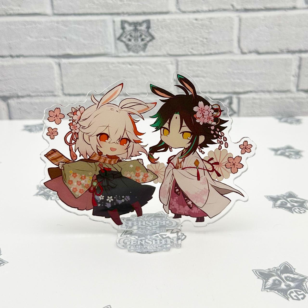 Фигурка коллекционная акриловая Chibi Genshin Impact Сяо и Кадзуха 10 см (2220341524)