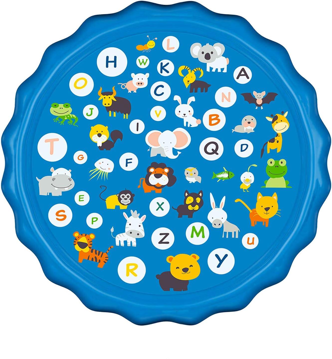 Коврик-бассейн детский надувной с фонтаном для игры в саду на улице 170 см (SWIMM45)