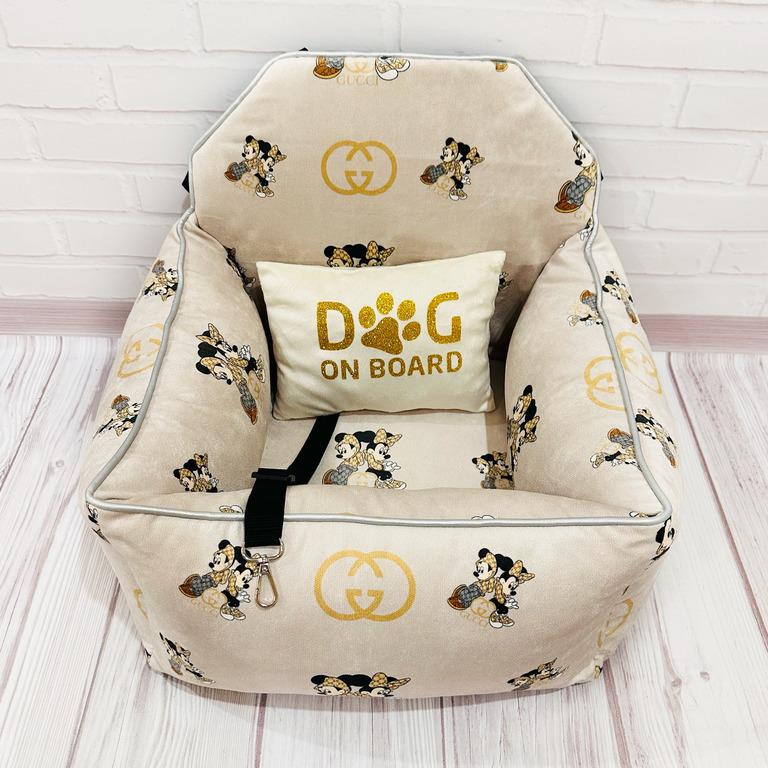 Автокресло для собак Amore mio Cane Small Mikky Gucci до 5 кг 50х45х25 см (CS-0023) - фото 4