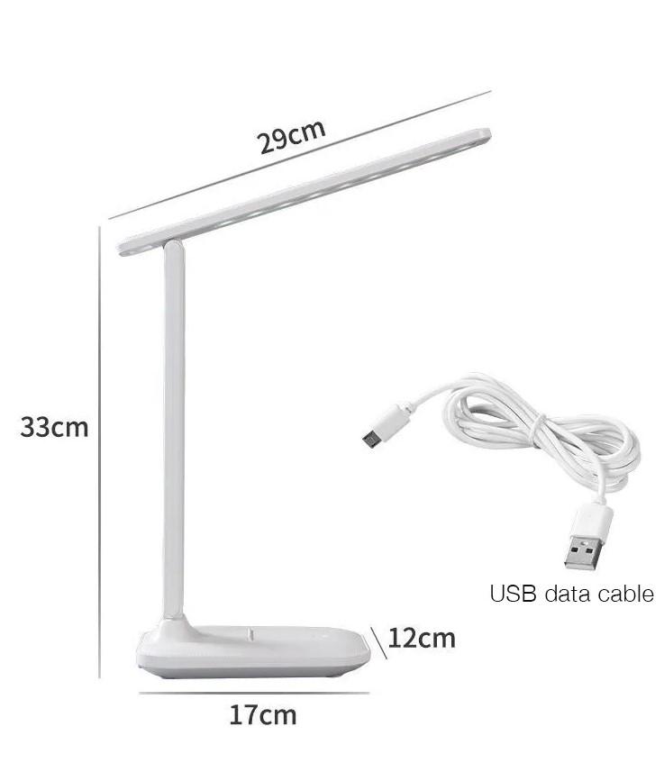 Настольная лампа LED Desk Lamp аккумуляторная сенсорная складная 3 режима работы с регулировкой яркости USB Белый - фото 3