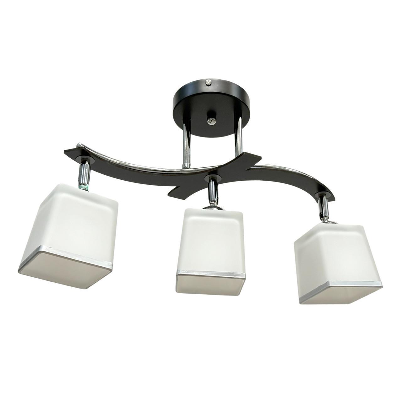 Потолочная люстра Numina на три плафона 06-51475/3A CR+BK+WT чона/хром