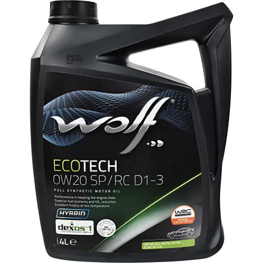 Моторное масло WOLF Ecotech SP/RC D1-3 0W-20 4 л (1049891) Моторное масло WOLF Ecotech SP/RC D1-3 0W-20 4 л (1049891)