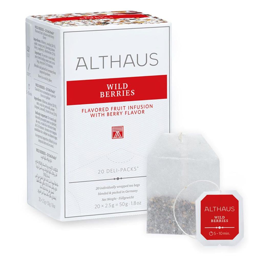 Чай фруктовий пакетований Althaus Wild Berries Дикі Ягоди Deli Packs 20 пакетиків по 1,75 г