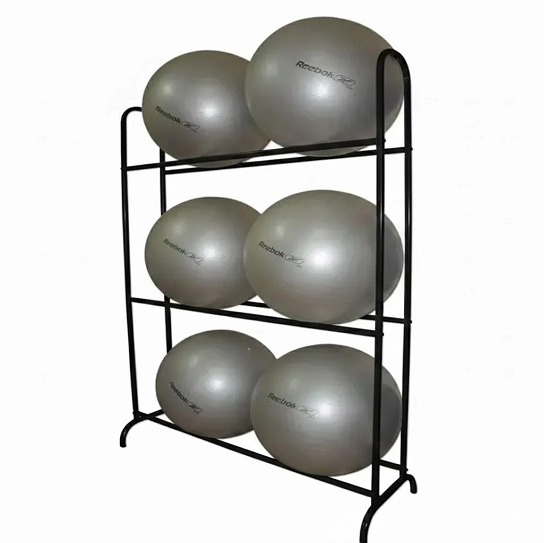 Стеллаж для фитболов Kompred OL160/3 1540х490х2130 мм три полки для мячей Черный
