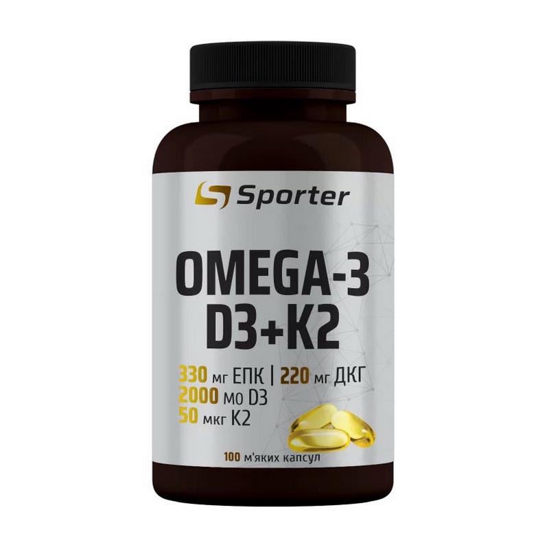 Омега-3 Sporter Omega-3 D3+K2 1000 мг 100 м'яких капс.