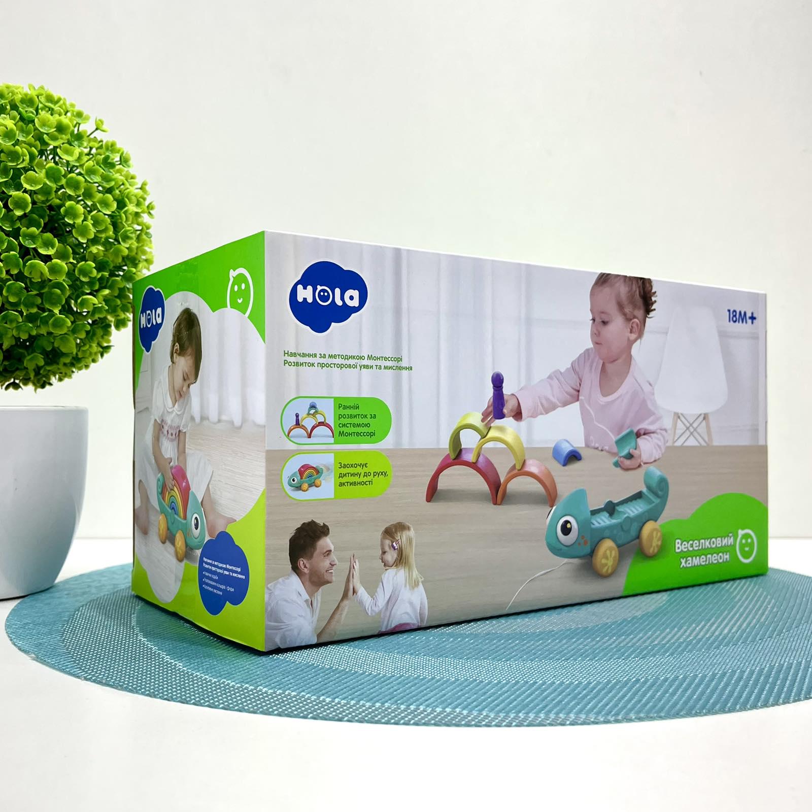 Каталка детская Hola Хамелеон-пирамидка (HA795700) - фото 9 Каталка детская Hola Хамелеон-пирамидка (HA795700) - фото 9