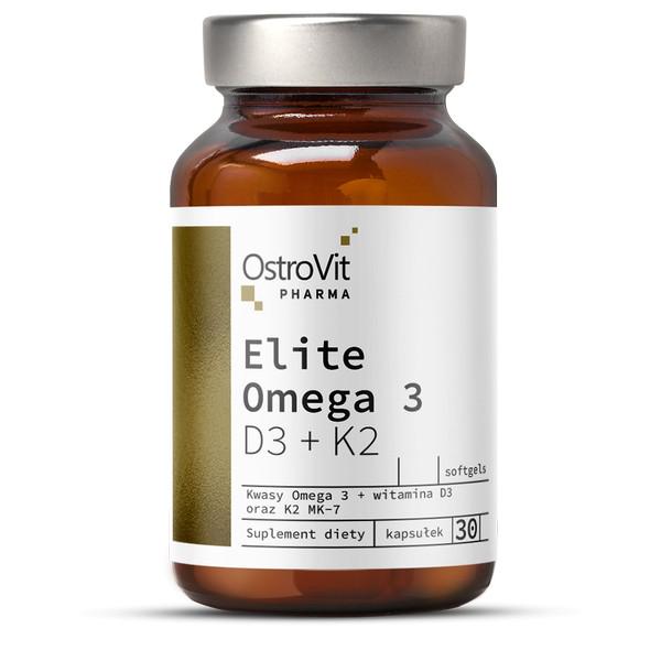 Жирные кислоты OstroVit Elite Omega 3 D3 + K2 30 капсул