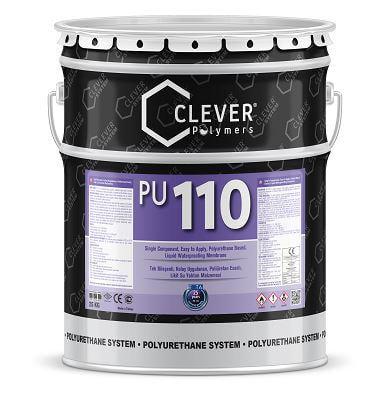 Гидроизоляция полиуретановая Clever PU Base 110 однокомпонентная эластичная для кровель/террас/балконов/плитки 25 кг Серый (1177312578)