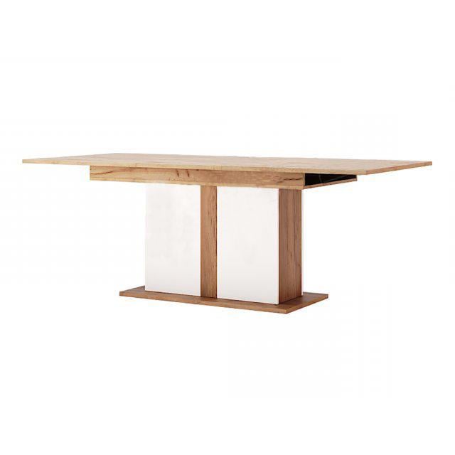 Стол обеденный прямоугольный раскладной MiroMark Асти ламинированная ДСП 1500х900 мм Дуб крафт/Белый глянец (AS-186-KR)