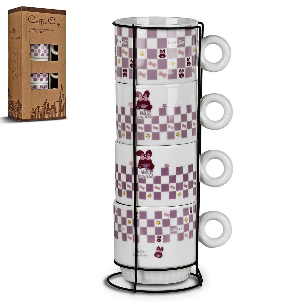 Чашки на подставке Hello 5 пр. 250 мл (R32761)