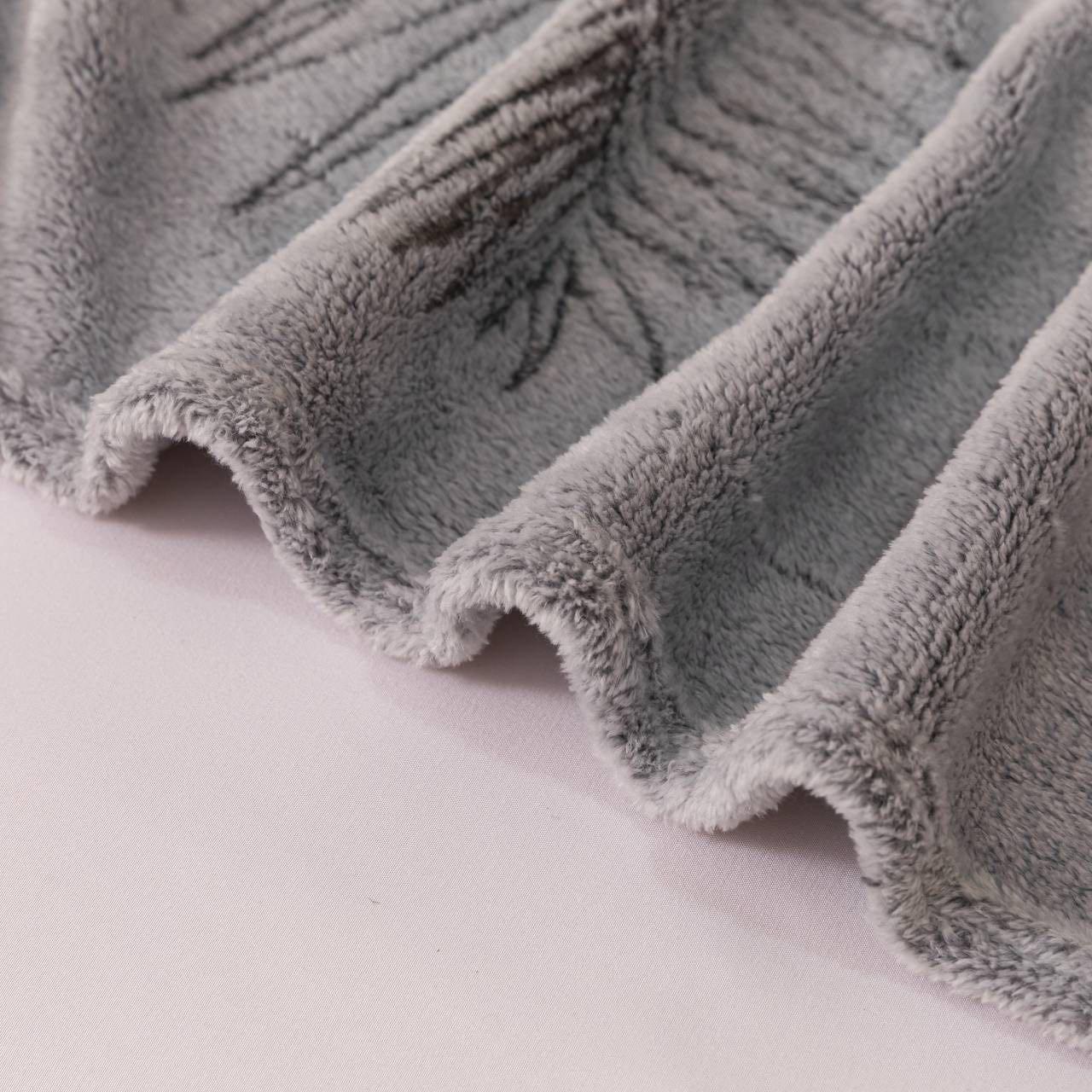 Плед-покрывало Malloory Home Плюшевый из микрофибры Пальмовая ветка 200x230 см Зелено-серый (1873-2) - фото 4 Плед-покрывало Malloory Home Плюшевый из микрофибры Пальмовая ветка 200x230 см Зелено-серый (1873-2) - фото 4