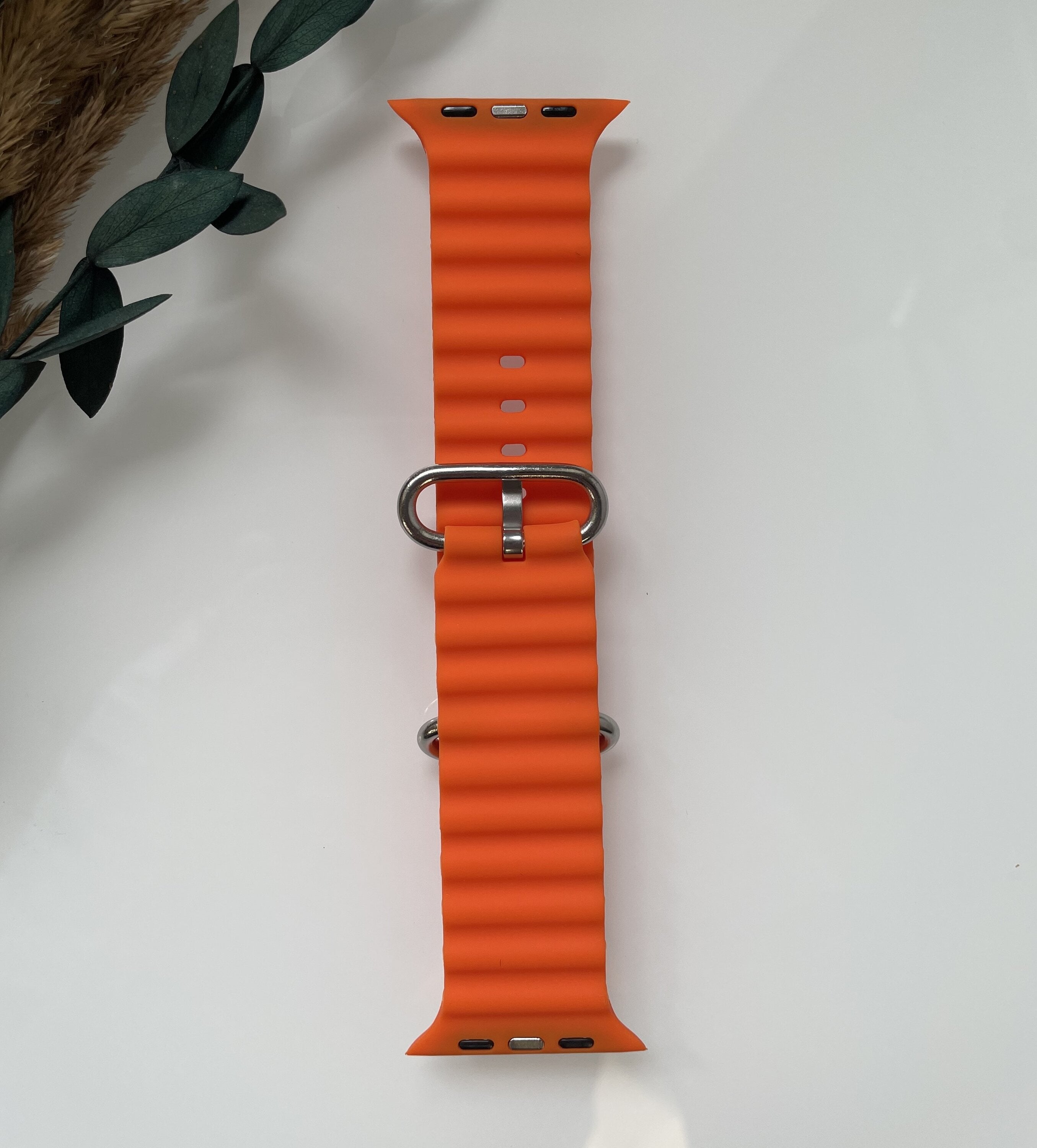 Ремешок для смарт-часов Ocean Band силиконовый для Apple Watch 42/44/45/49 мм Оранжевый (RW047)
