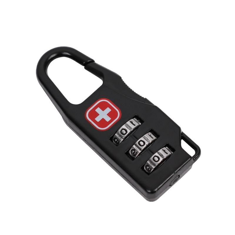 Замок кодовий металевий тризначна комбінація 57х22 мм Чорний (29418)