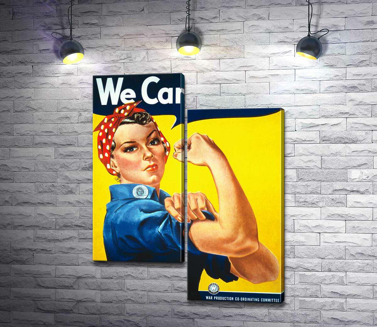 Модульная картина ArtPoster Мы можем это сделать (We Can Do It) – Джей Говард Миллер (J. Howard Miller) 100x130 см Модуль №5 (000488)