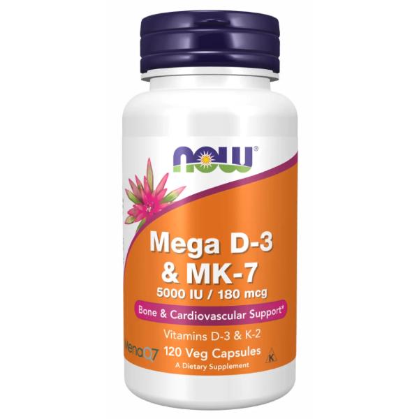 Комплекс Витамин D3+K2 New Foods Mega D-3 & MK-7 120 вег. капс. (000025226)