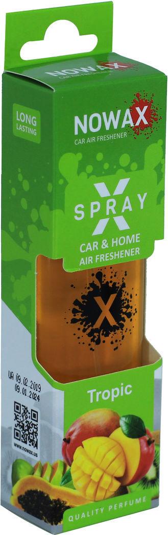 Ароматизатор для авто Nowax X Spray Tropic на зеркало спрей 50 мл (0303309)