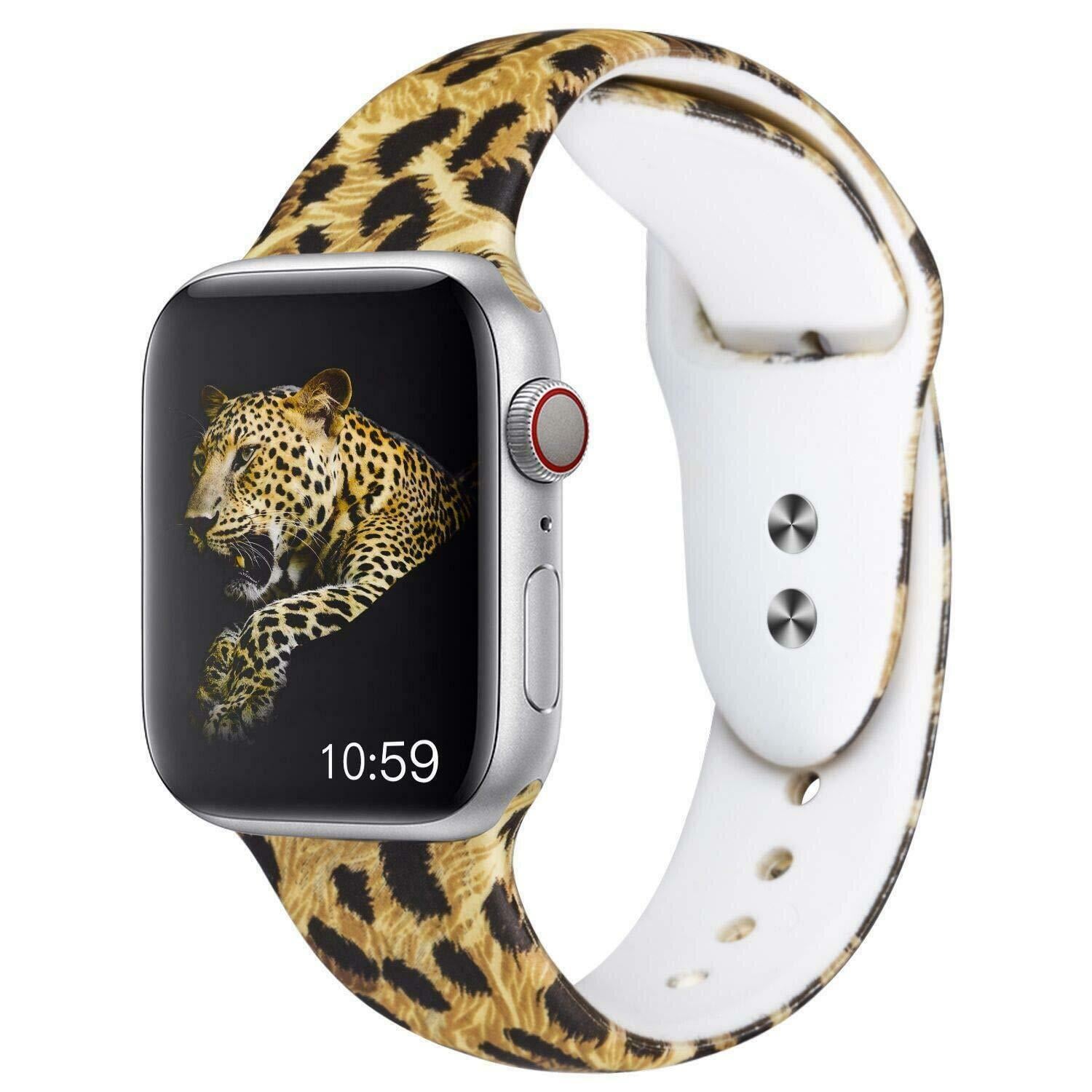 Силиконовый ремешок для Apple Watch Леопардовый принт 42-44 мм Коричневый Силиконовый ремешок для Apple Watch Леопардовый принт 42-44 мм Коричневый