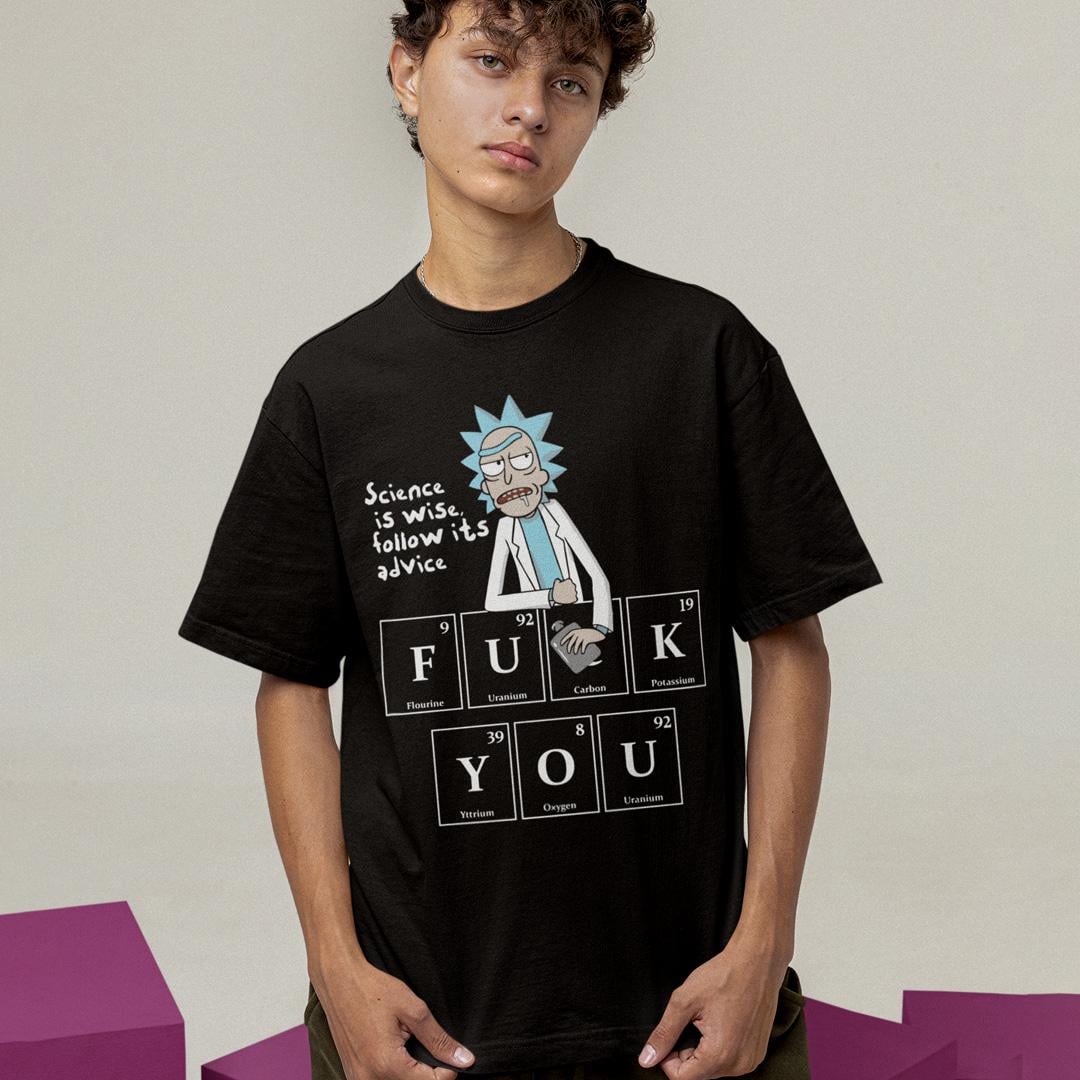 Футболка унисекс Rick and Morty Since Is Wise Follow Its Advicе 4XL Черный (0000011413)
