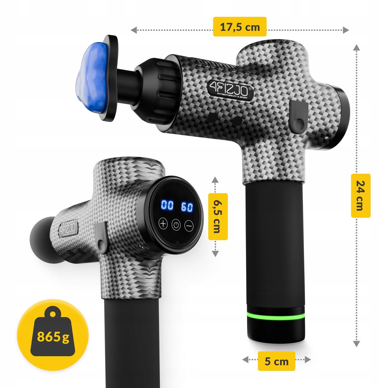Массажер перкуссионный 4fizjo Massage Gun Ultra Cool Edition ручной 100 Вт (P-5905973401470) - фото 9