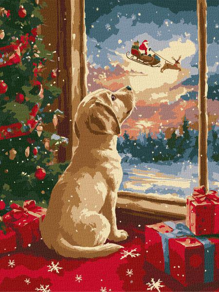 Картина по номерам Ideyka Мечтательный щенок 30x40 см (Id-KHO5149)