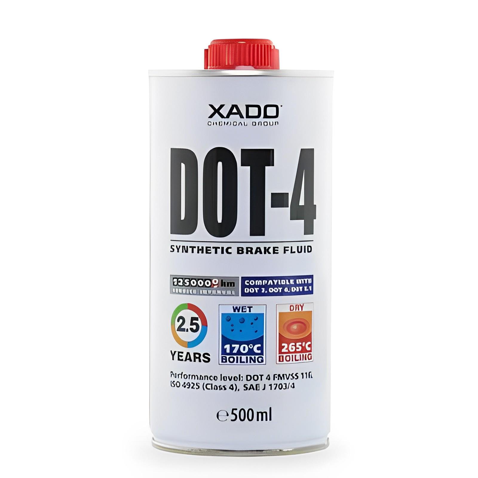 Жидкость тормозная XADO DOT-4 синтетическая 0,5 л (4442346) - фото 1