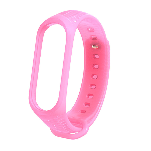 Ремінець для смарт-годинників Xiaomi Mi Band 4/3 MiJobs Aurora силіконовий рифлений напівпрозорий Рожевий (2154P)