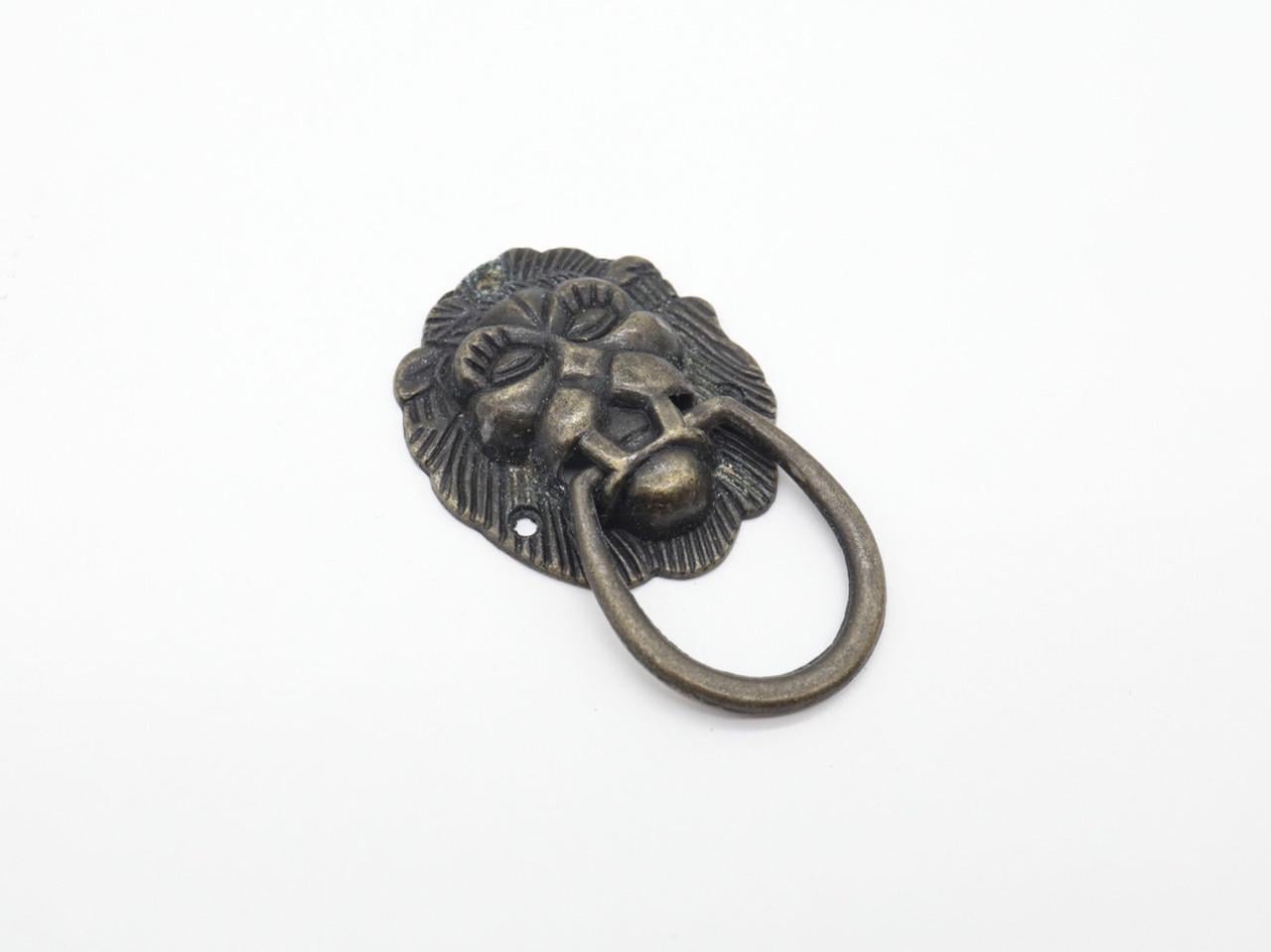 Ручка голова льва металлическая 28х49 мм Антик (47169274)