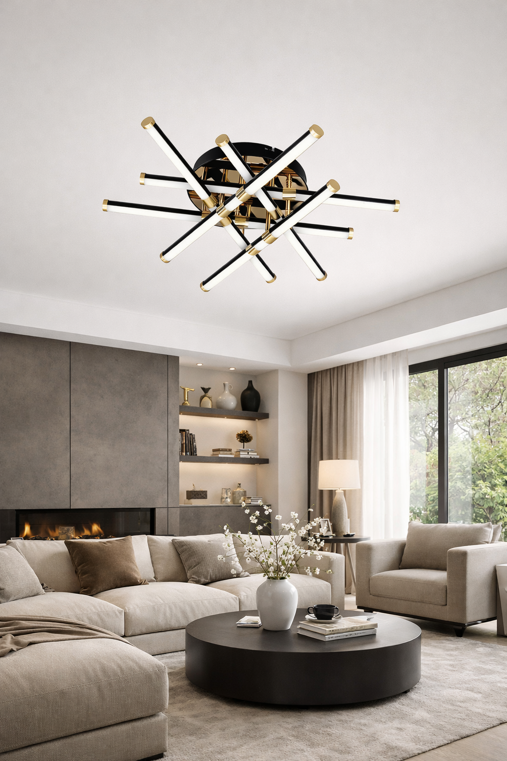 Люстра Astra Nero Gold LED 3 режими 76W (20308/6 BK+GD)