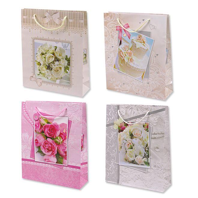 Пакет подарочный Flora микс 28х9х34 см 12 шт. (9429)