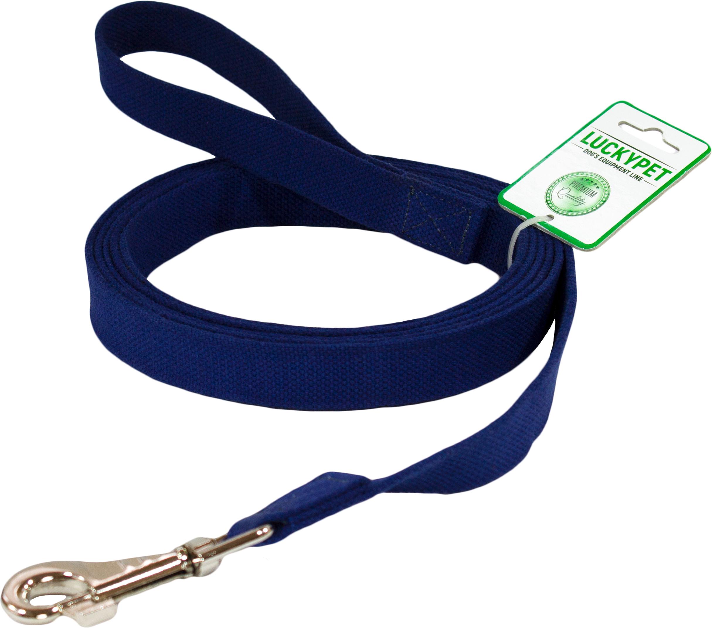 Поводок брезентовый Lucky Pet 2x120 см шитый Синий (4820224214313)