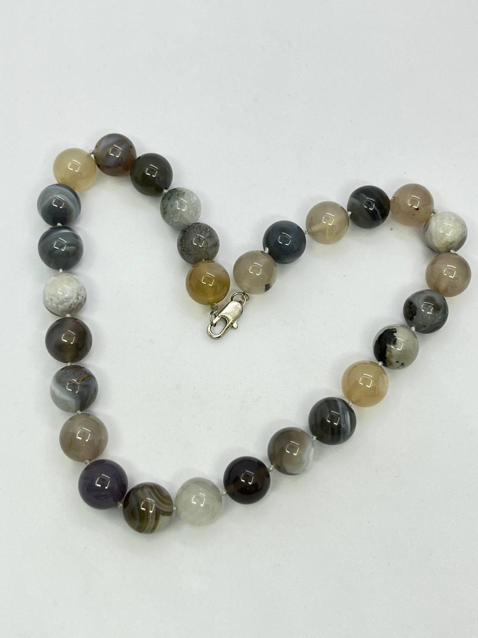 Бусы агат 45 см Разноцветный (10335)